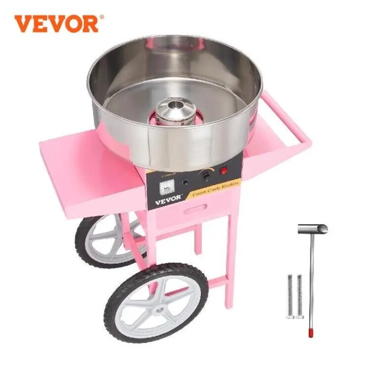 Machine à Barbe à Papa VEVOR 1000W Avec Chariot - Bol Inox 3.5oz - Professionnelle Pour Fêtes