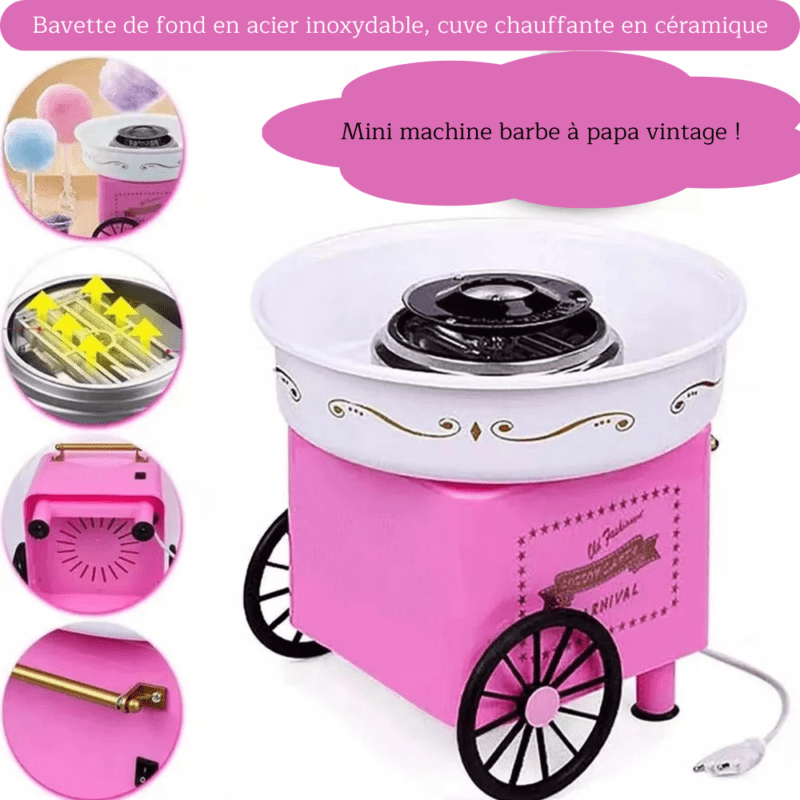 Machine barbe a papa vintage rose